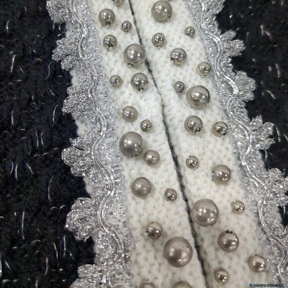 Alberto Makali Black & White Ombre Knit Cardigan Sweater Shabby Chic Medium - Picture 6 of 6